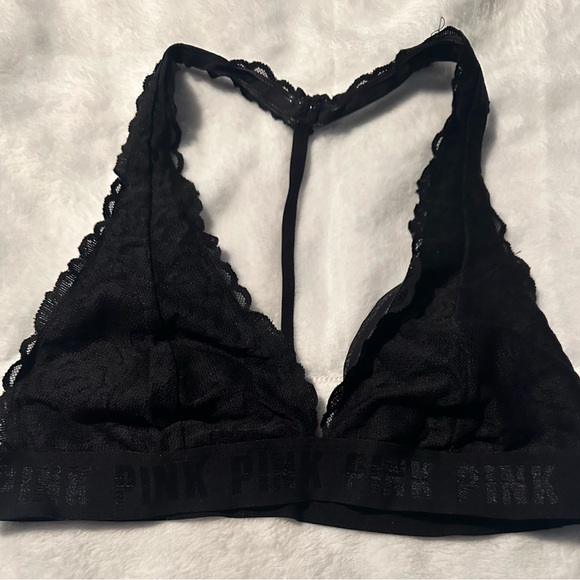 Pink Victoria Secret black bralette, large size. - Picture 1 of 5